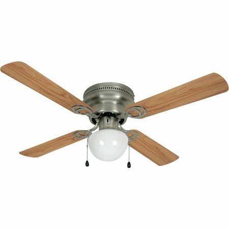HOME IMPRESSIONS Neptune 42 In. Brushed Nickel Ceiling Fan with Light Kit CF42NEP4BN-L